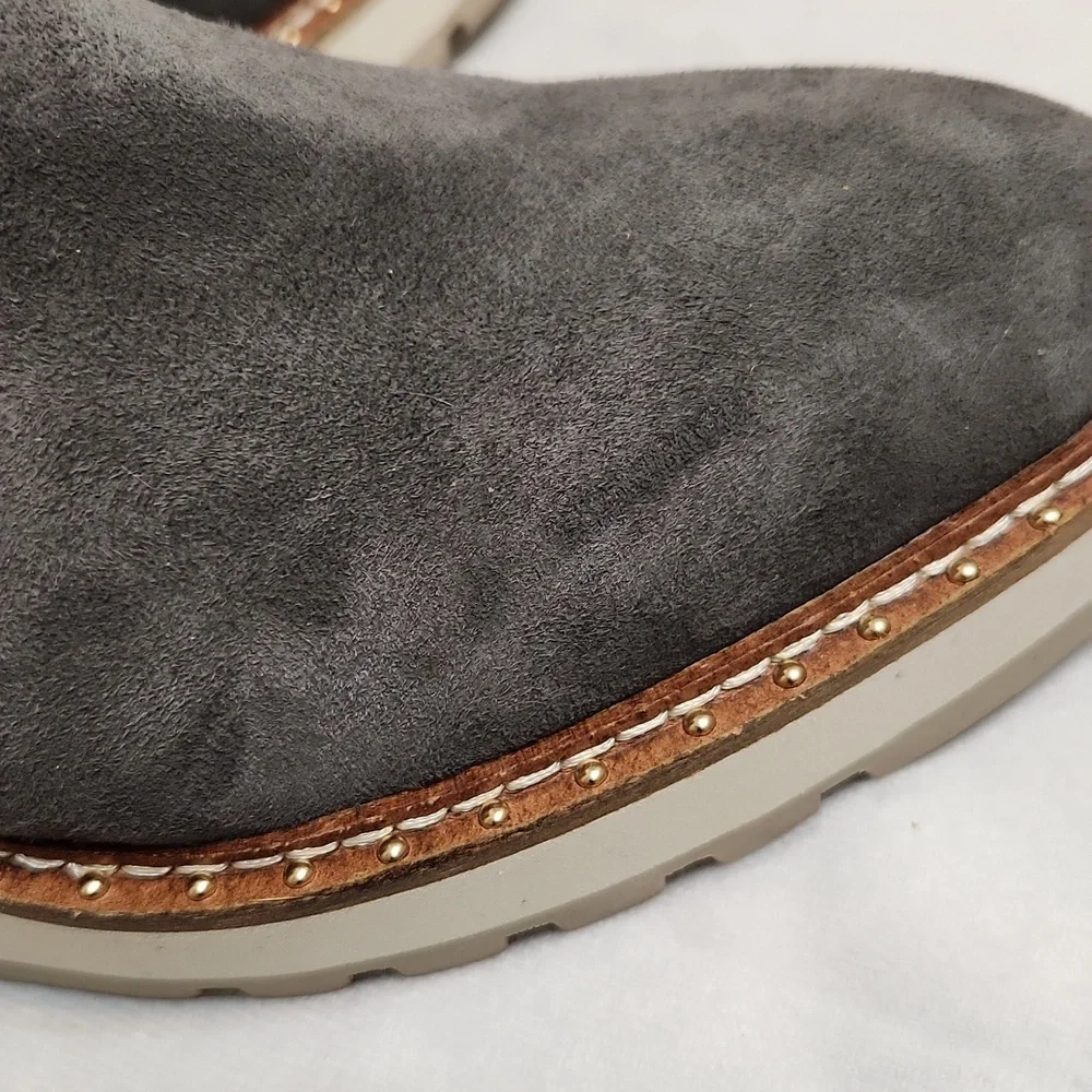 Cecelia New York Gemma Slip-on Suede Low Wedge Ankle Boots (W Size 8.5)